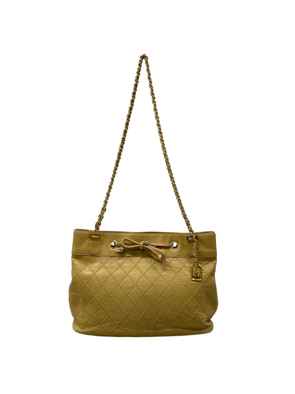 Authentic CHANEL Vintage 1986 wild stitch lambskin leather charm shoulder bag
